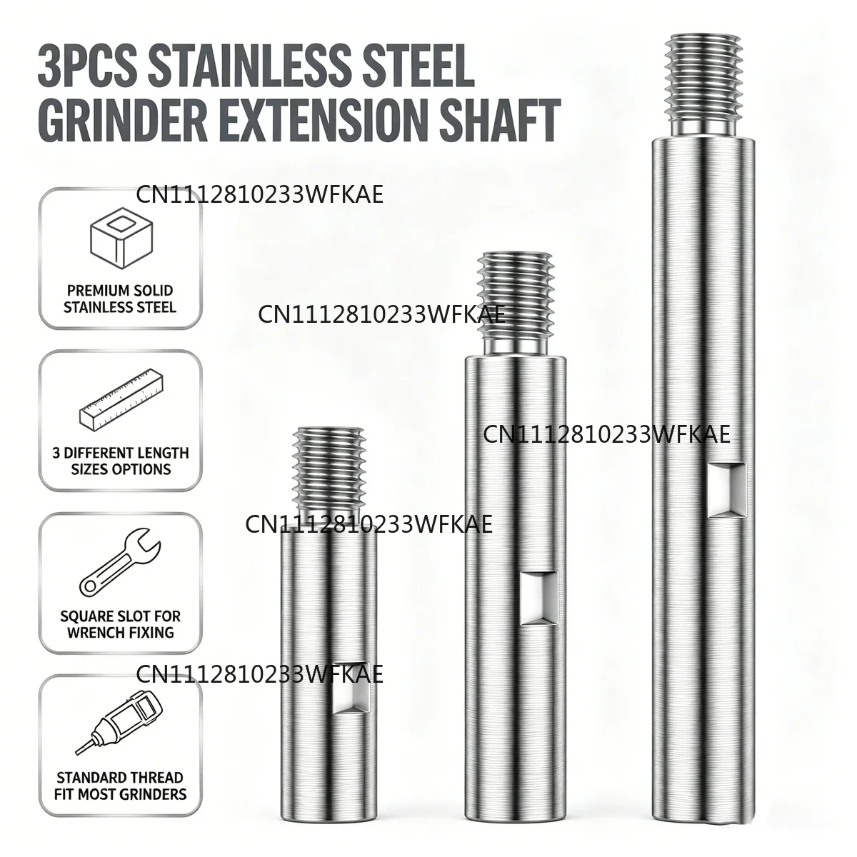 Power Tools Extension - 3/9 stuks M14 verlengstuk voor haakse