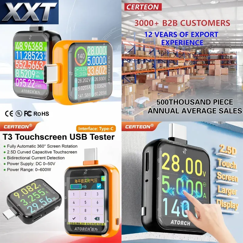 Power Tools Types - XXT T3 USB-C Powermeter Tester 600W