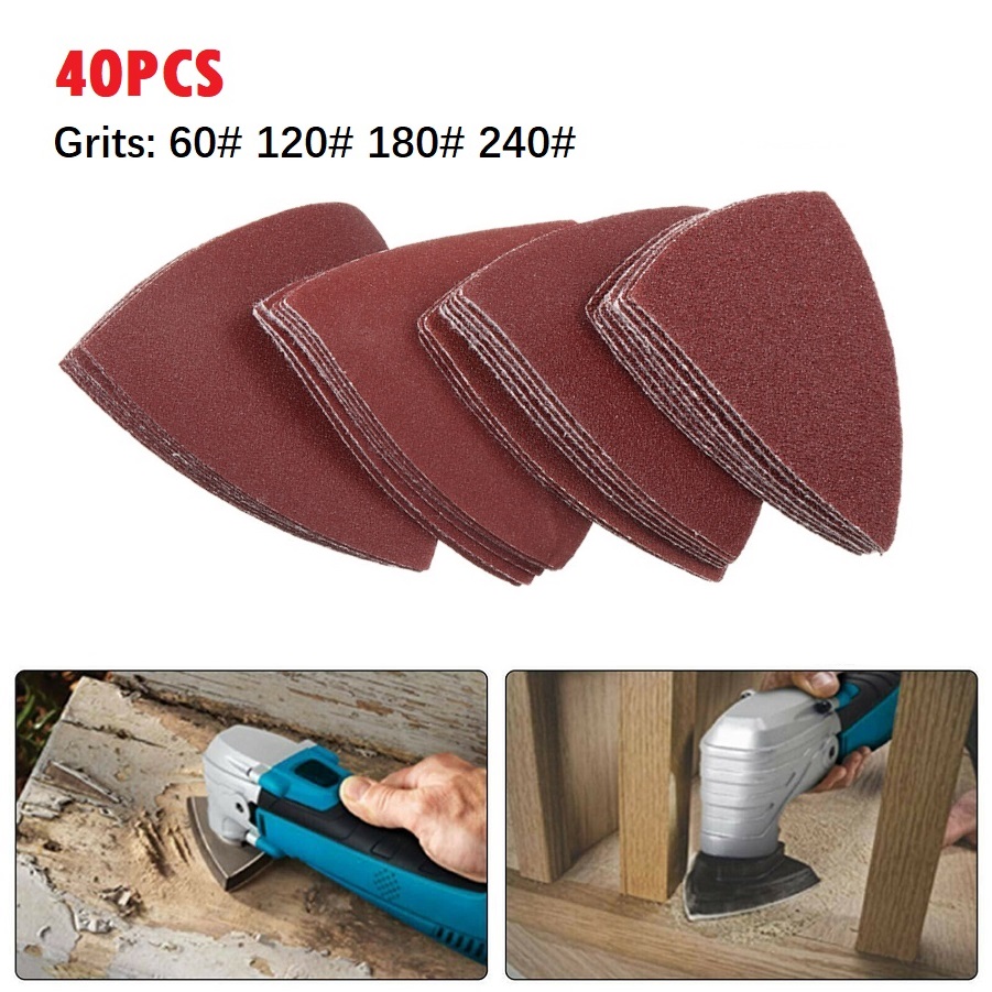 Oscillating Multi Tool - 40 stks 80mm Aluminiumoxide Driehoek Schuurpapier