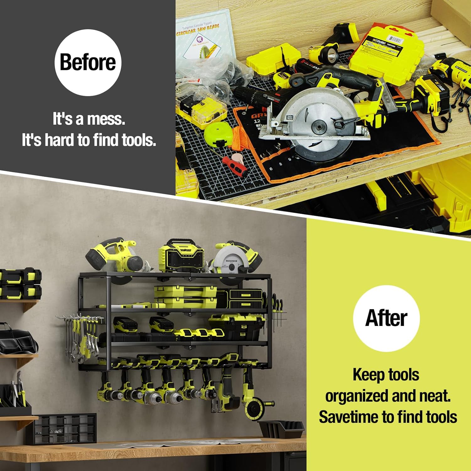 4-laags wandmontage gereedscha - Power Tools Holder recensie en prijs