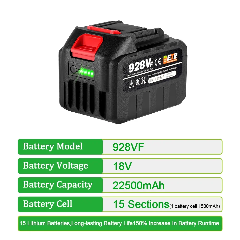18V 388VF Batterij 22500mAh 15 - Power Tools Universal Battery recensie en prijs