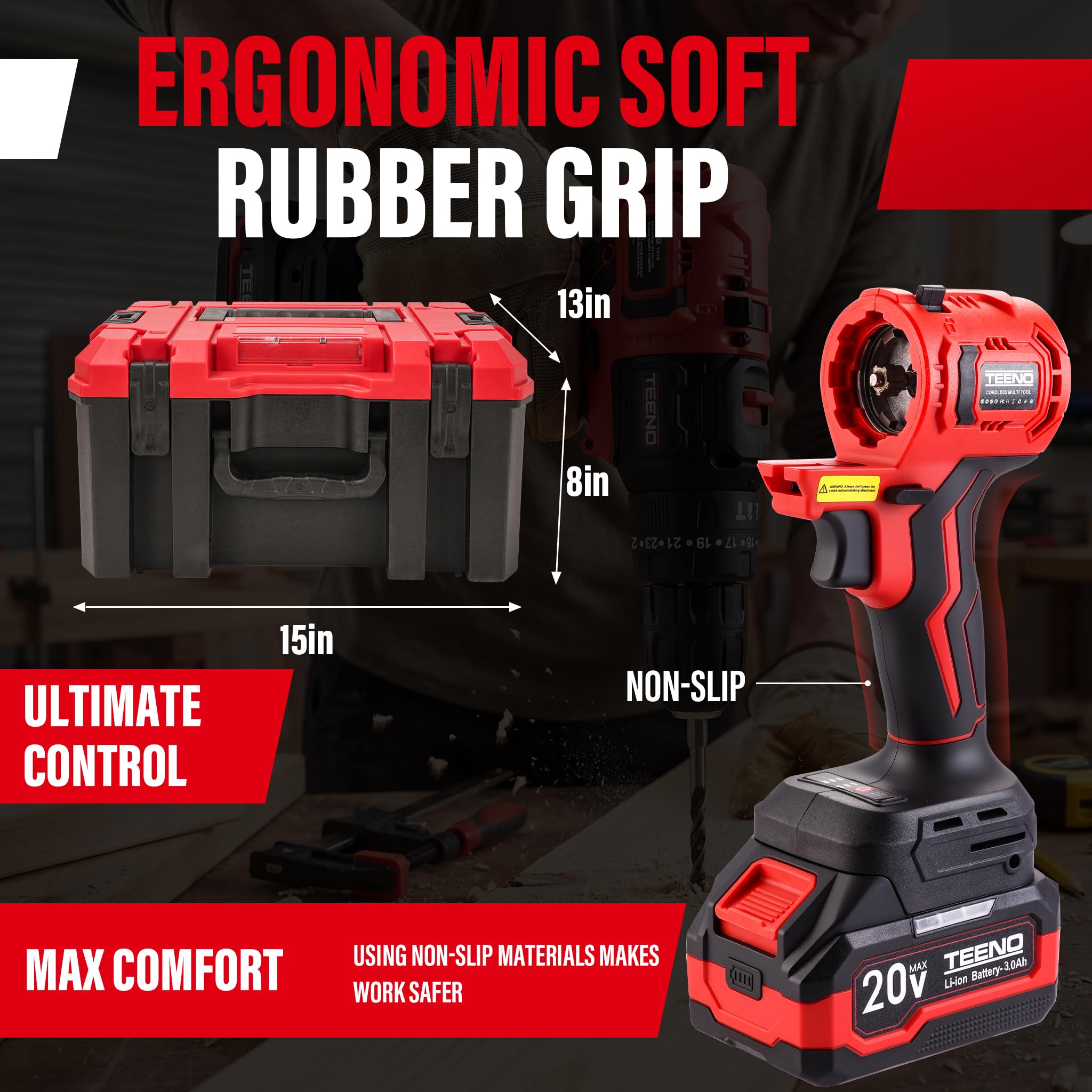 TEENO set met 6-in-1 accugeree - Combo Power Tools recensie en prijs
